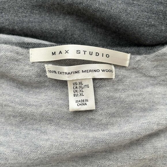 Max Studio 100% Extrafine Merino Wool Two-Tone Henley Sweater in Gray – US XL - Picture 11 of 11
